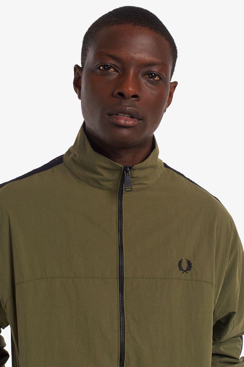 Green Fred Perry Tonal Taped Shell Men's Jackets | PH 1266BEXC